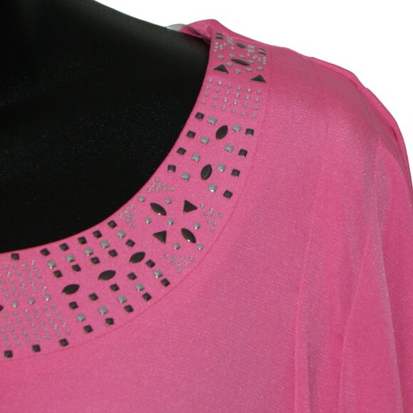 Peter Nygard Holiday Party Asymmetrical Hem Scoop Neck Cape Tunic Blouse Size L - Picture 7 of 11